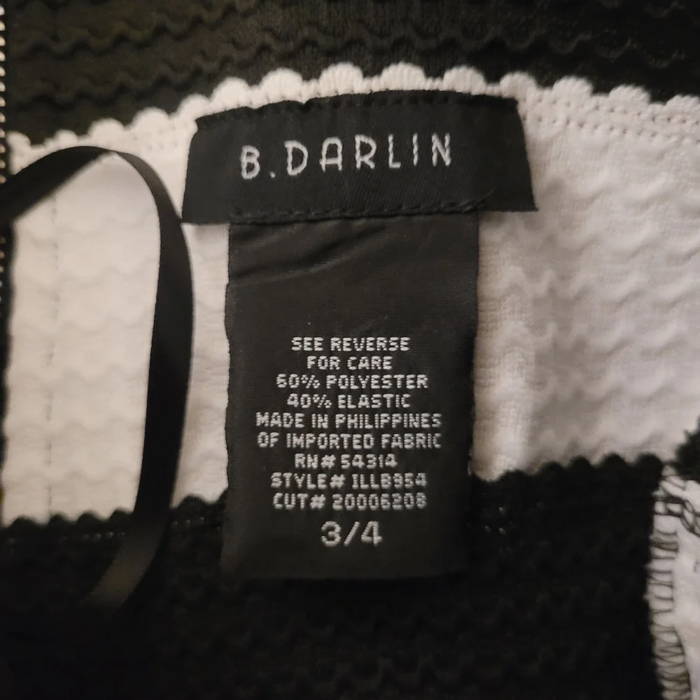 B Darlin Black and White Strapless Dress with Scalloped Detail from Macys - Picture 5 of 6